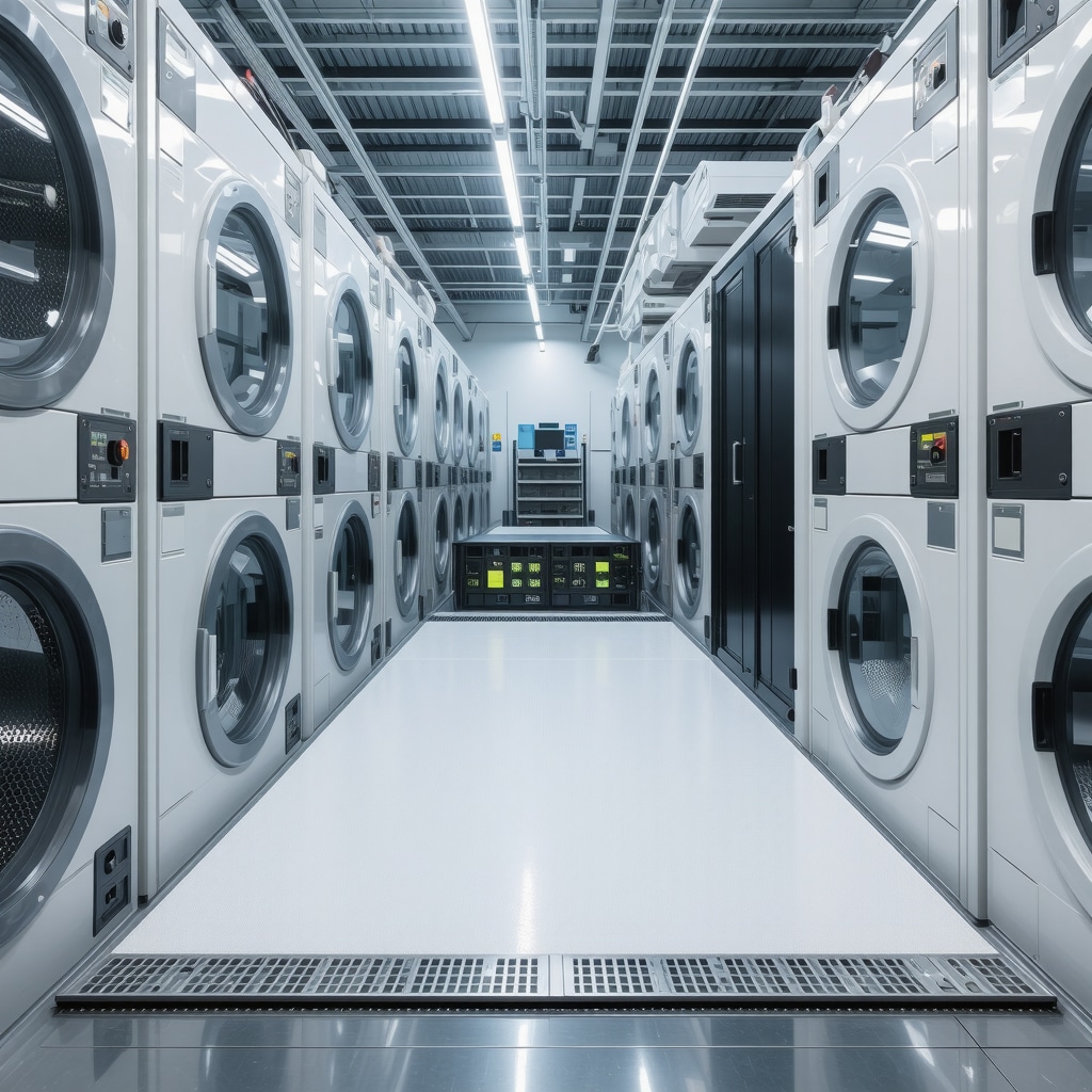 AI-driven laundry sorting system with eco-friendly detergent packaging in Tampa's wash and fold service
