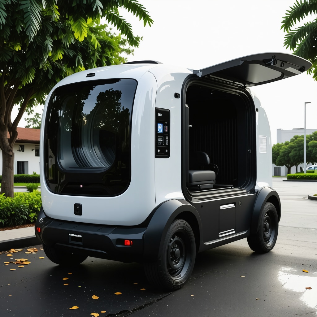 AI-enabled eco-friendly laundry pickup vehicle with digital interfaces in Odessa city environment