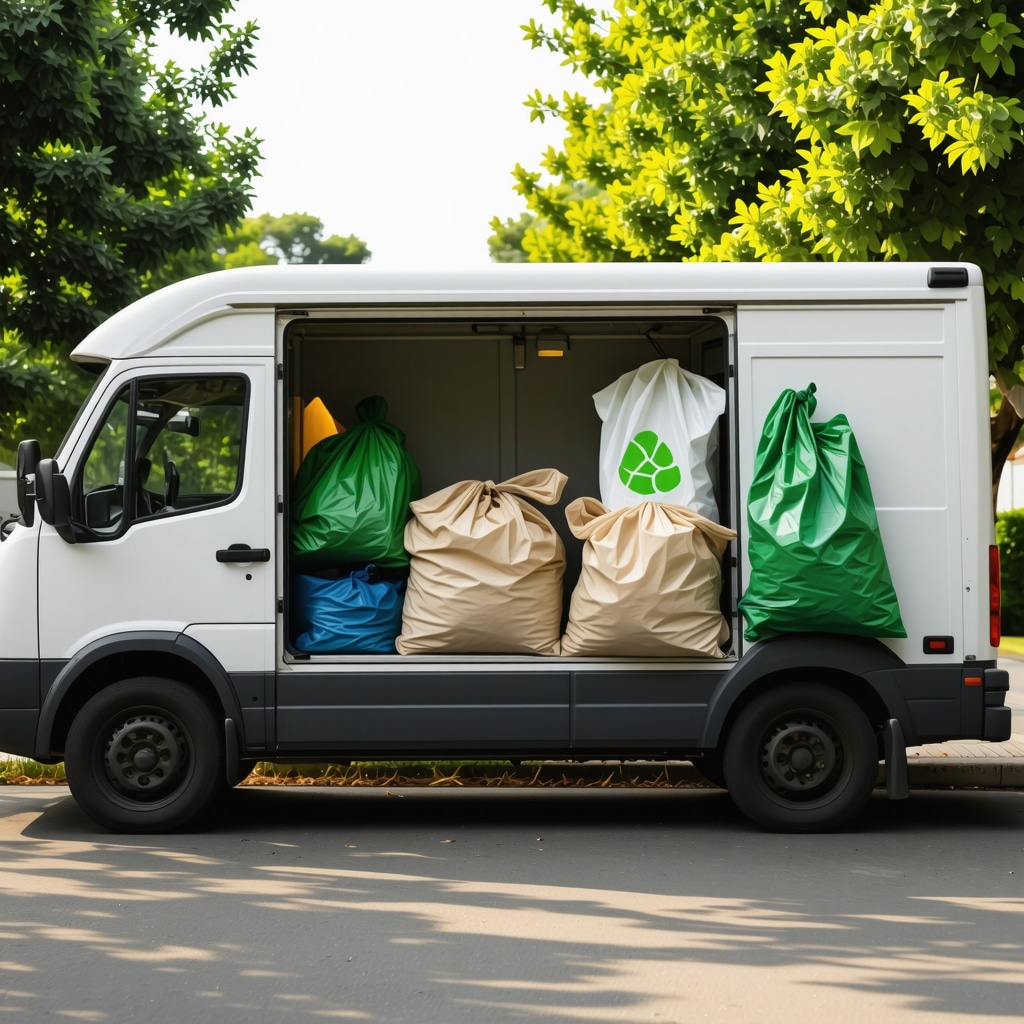 Eco-friendly laundry pickup van using AI route optimization in Wiregrass neighborhood