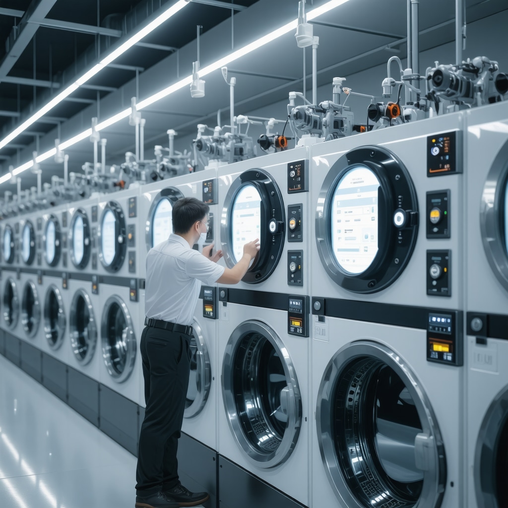 High-tech laundry facility with AI fabric analysis and eco-friendly detergents in Trinity, FL