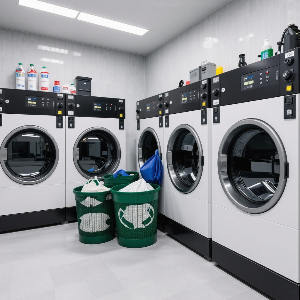Modern laundry facility with advanced technology and sustainable practices