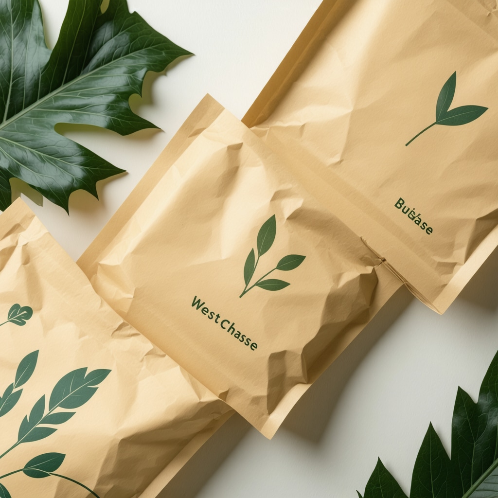 Eco-friendly biodegradable laundry packaging with Westchase urban backdrop