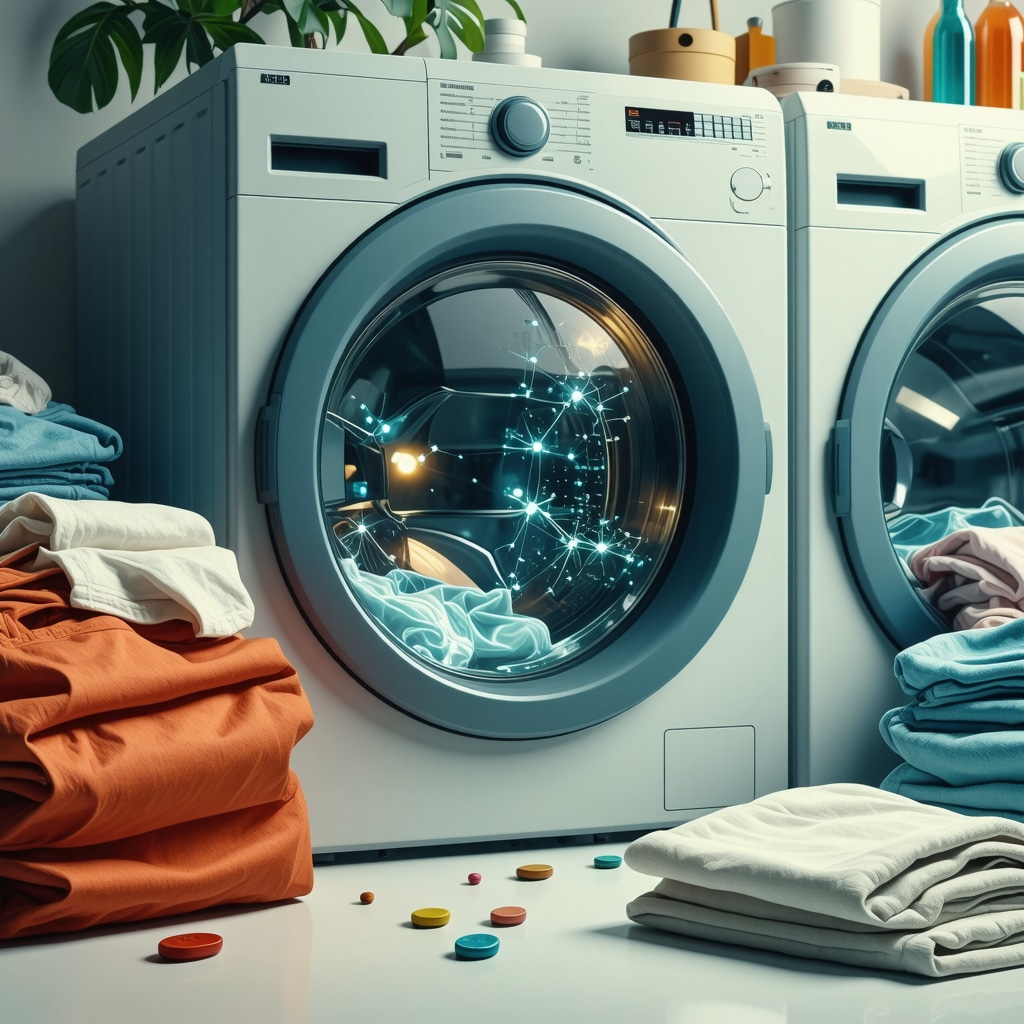 Digital illustration showing blockchain ledger applied to laundry service cancellation management