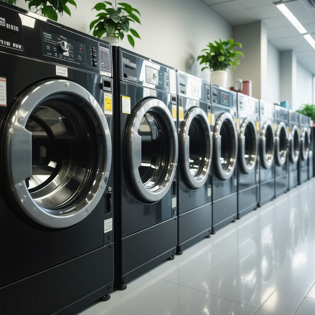 Professional laundry service using eco-friendly machines and reusable bags handling delicate fabrics