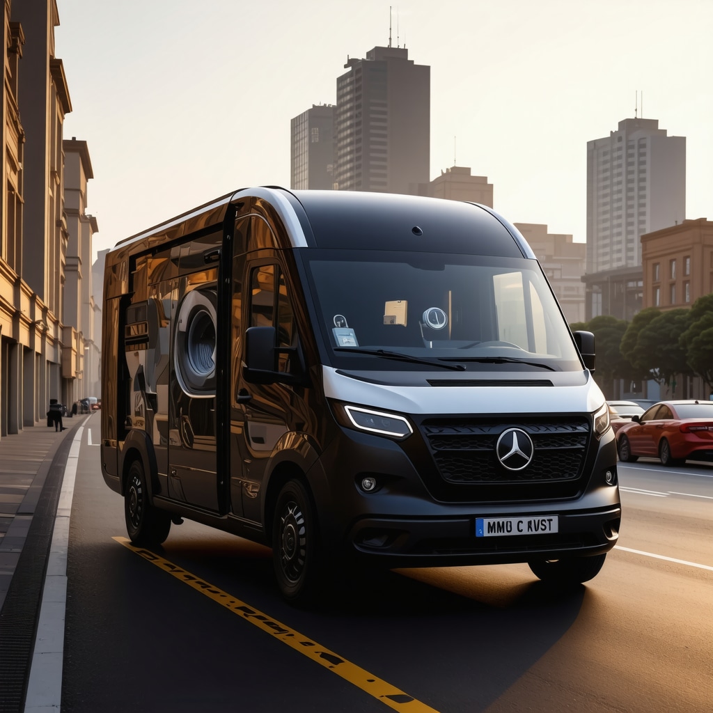 AI-enabled laundry pickup vehicle navigating optimized routes in a smart city environment
