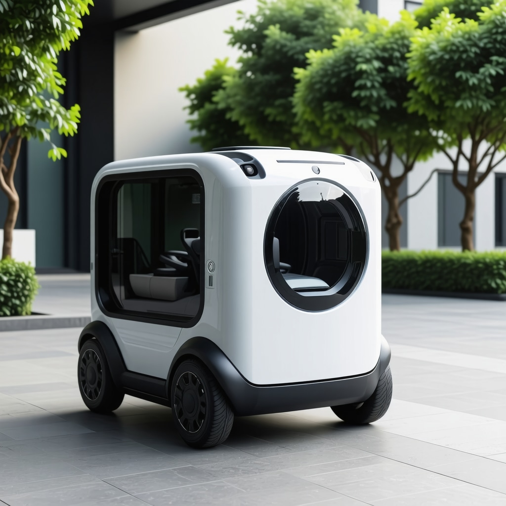 Laundry pickup vehicle featuring antimicrobial nanocoatings and AI monitoring in urban setting