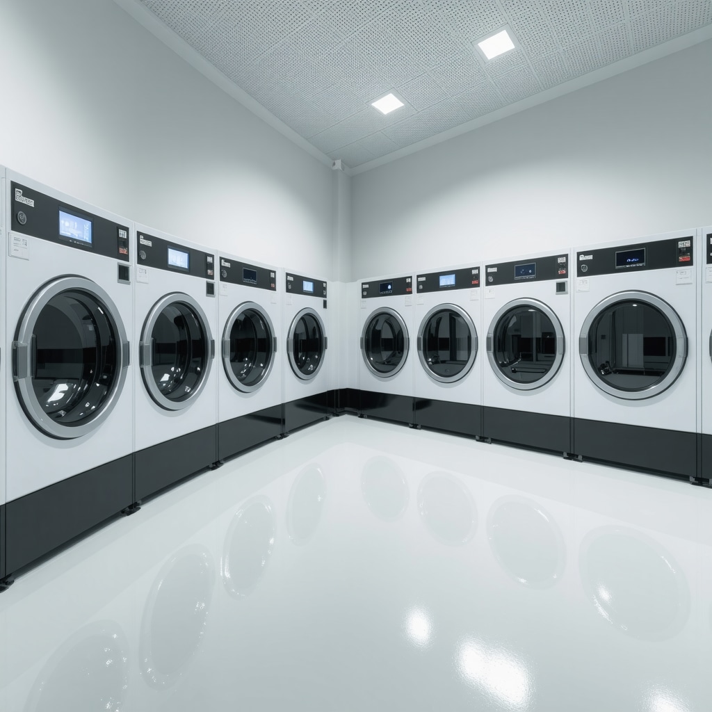Modern laundry facility in Tampa using AI and blockchain for garment care and tracking