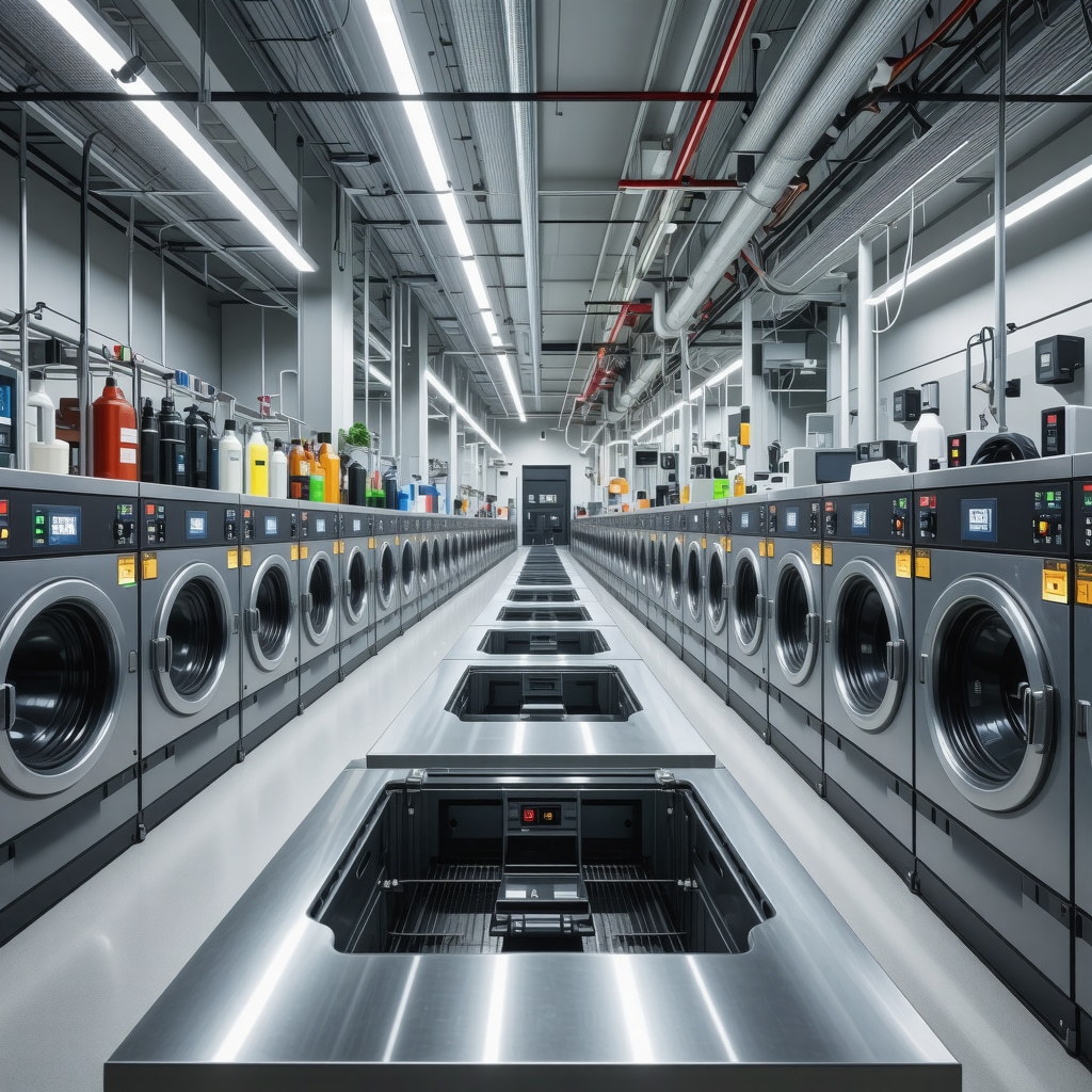 AI-driven laundry service with smart garment tracking and eco-friendly equipment near a university campus