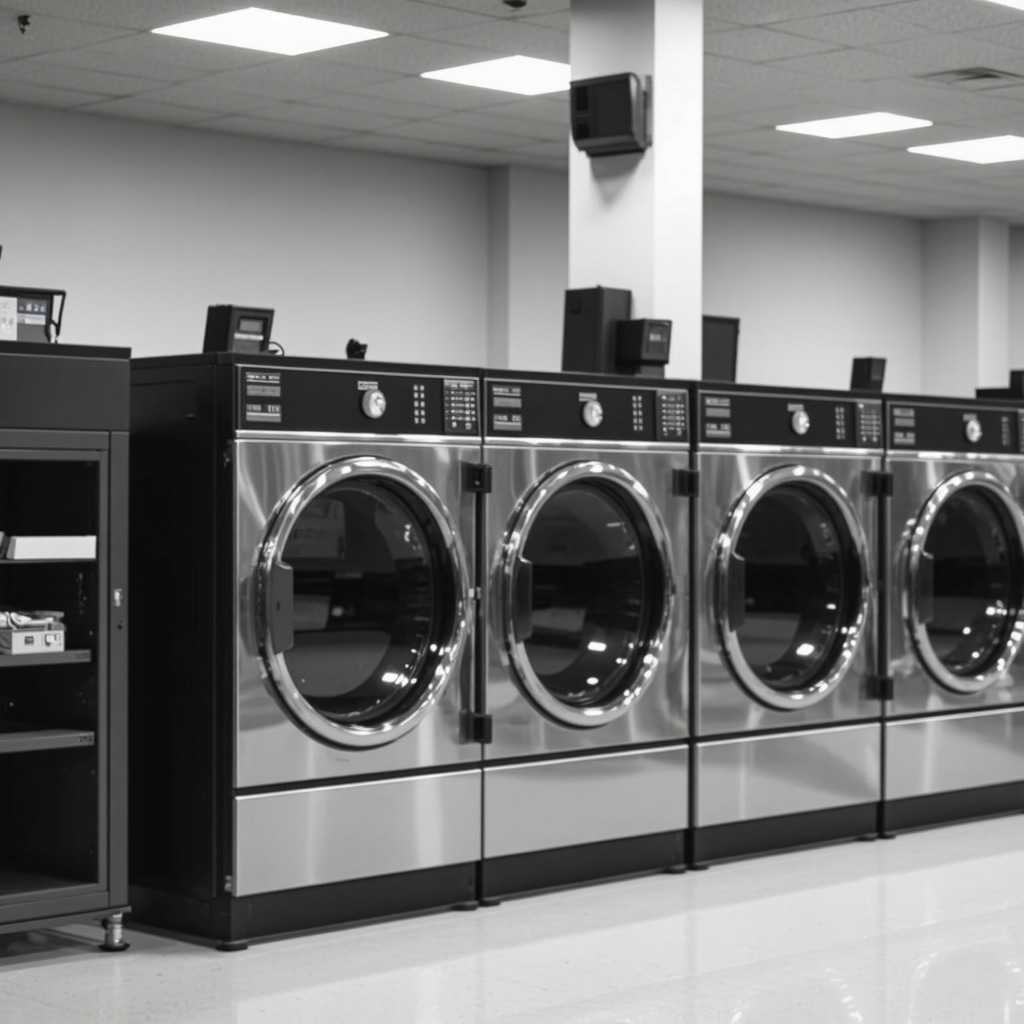 Laundry facility with IoT sensors and smart machines monitoring laundry delivery quality in Westchase FL