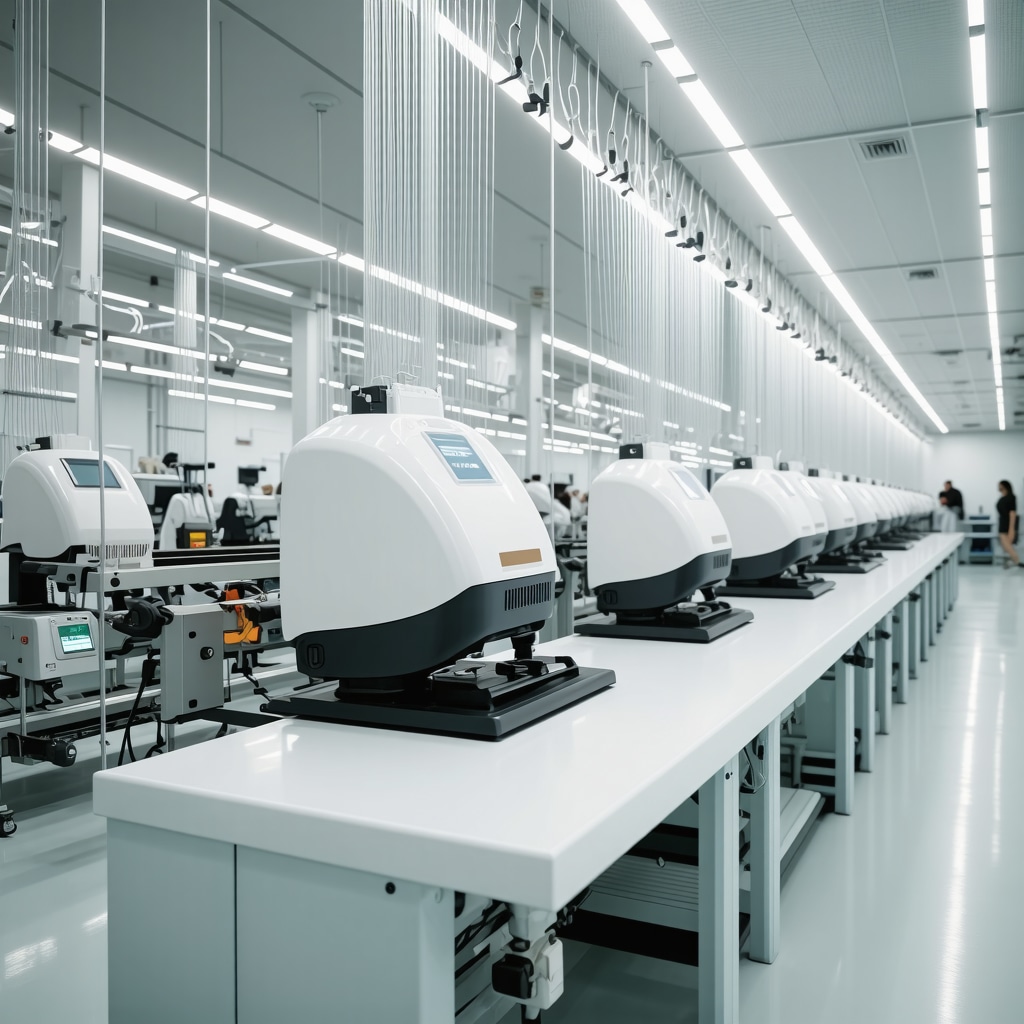 AI-driven ironing machines and eco-friendly pressing equipment in a modern laundry service