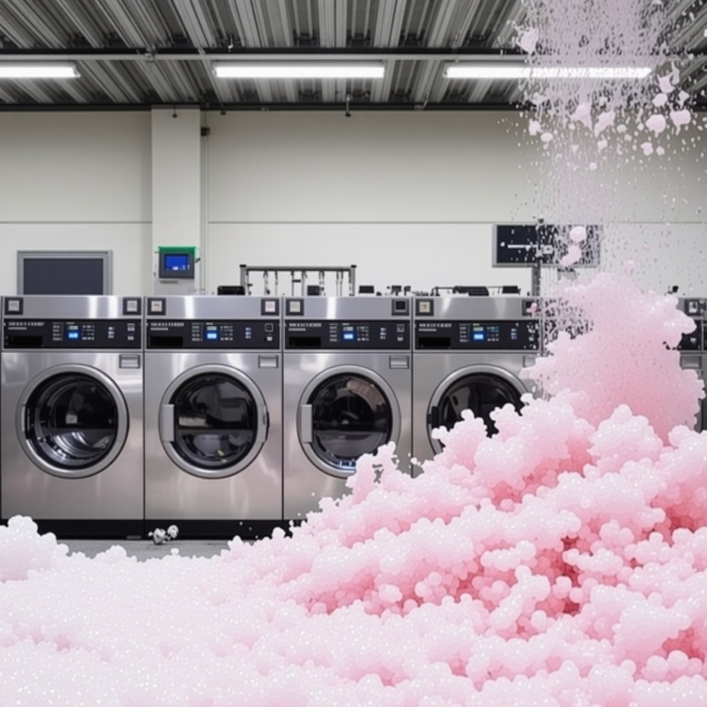 Professional laundry facility demonstrating color separation and use of dye-trapping agents