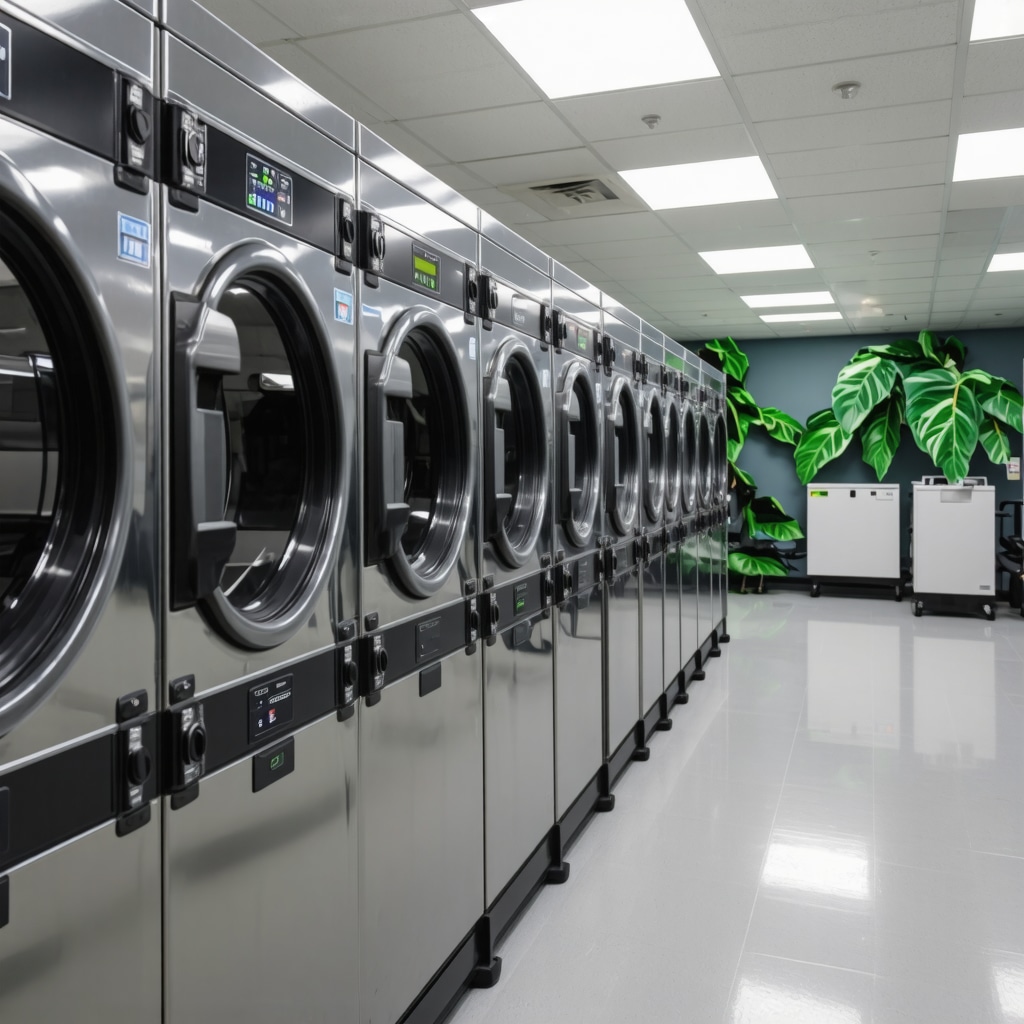 Modern laundry facility with RFID technology and eco-friendly practices in Tampa
