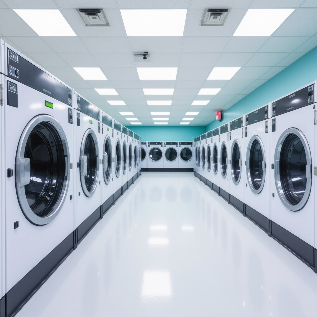 Modern laundry facility with ozone sanitation and enzyme detergents serving Tampa athletes