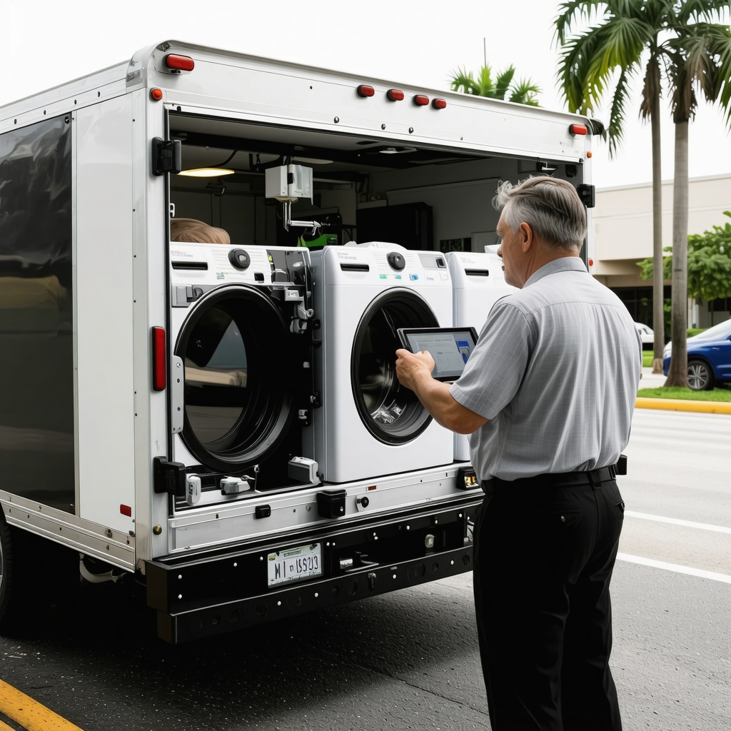 Laundry professionals managing delicate fabrics with temperature-controlled vehicle and digital tracking in Tampa Heights