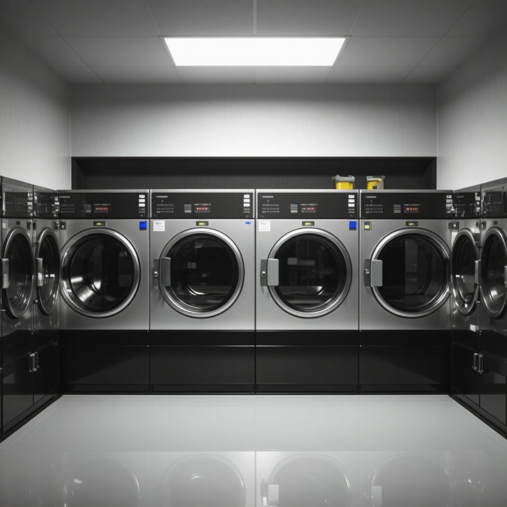 Modern laundry facility employing UV sterilization and green technology in Tampa