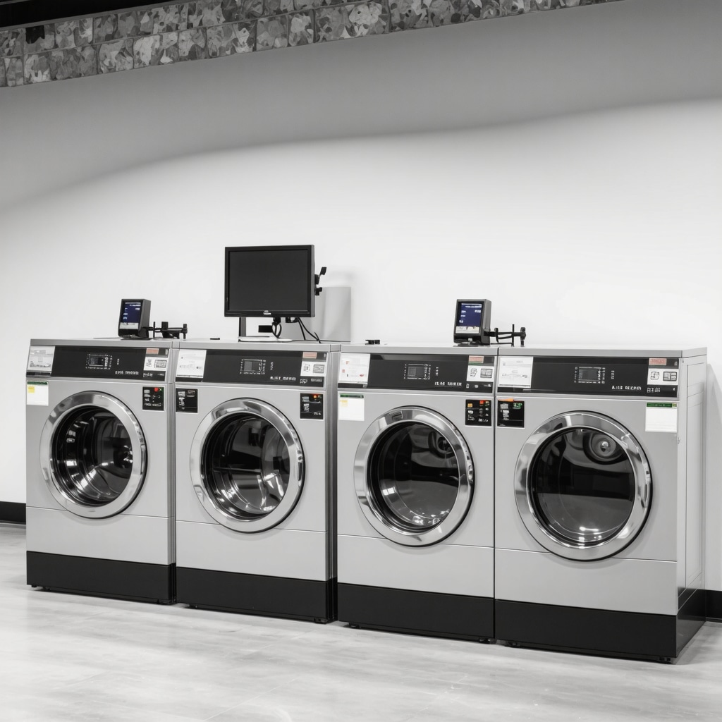 High-tech eco-friendly laundry facility in Tampa with water recycling and AI technology