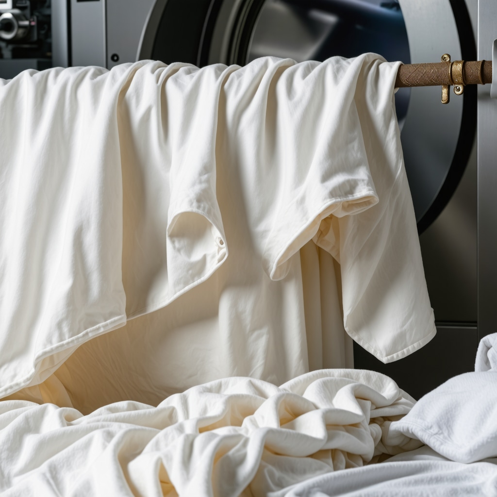 Close-up of silk and cashmere garments being handled with care in a laundry service.