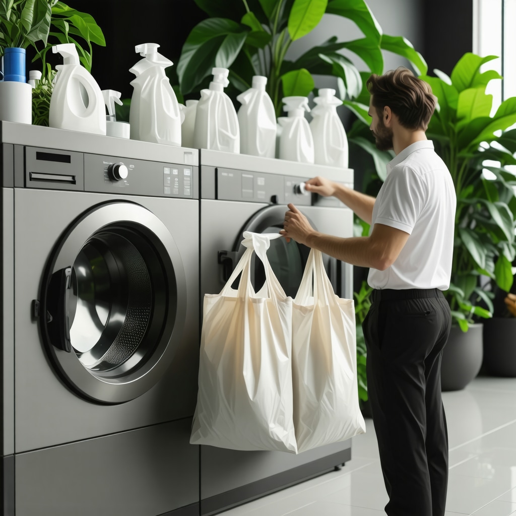Eco-friendly laundry service with reusable bags, green detergents, and sustainable practices in Wiregrass Ranch