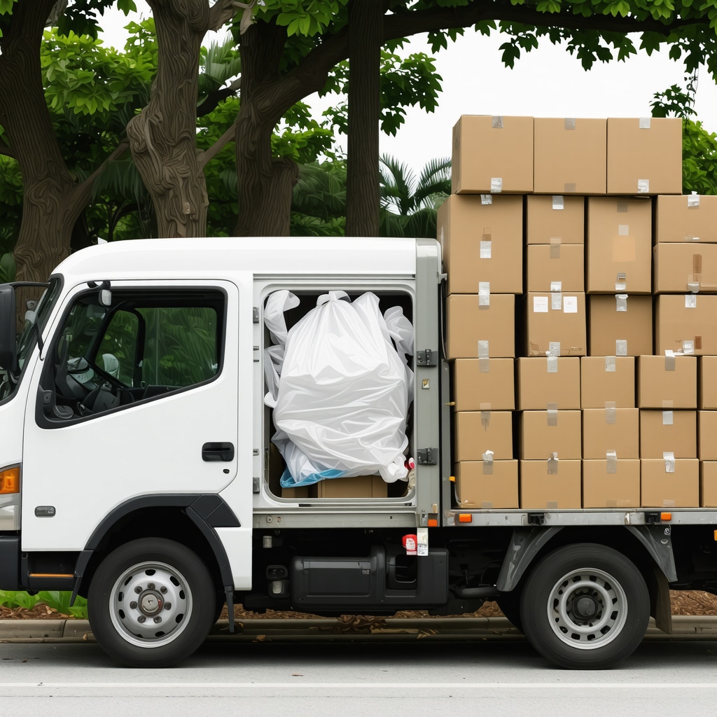 Eco-conscious laundry delivery van with reusable bags in Tampa