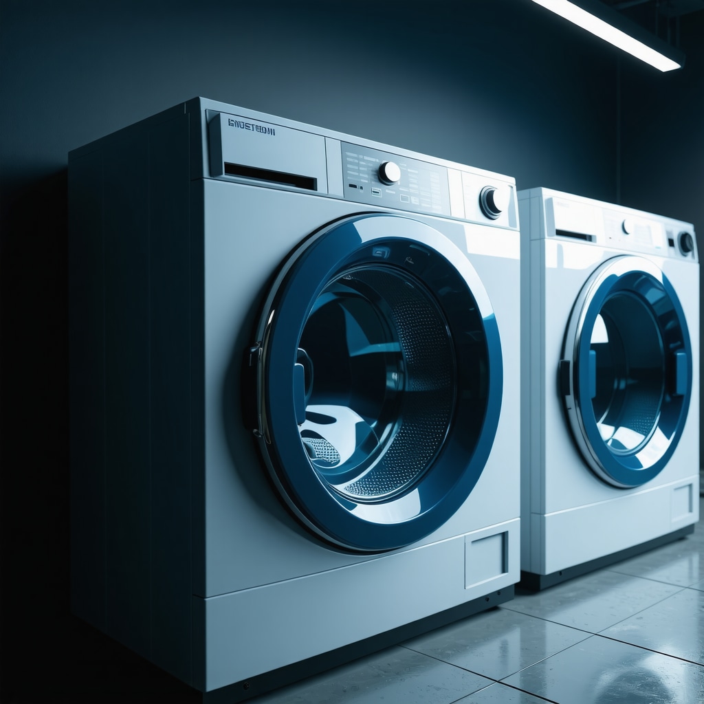 Illustration of connected smart laundry appliances communicating with service providers for dynamic billing and customization