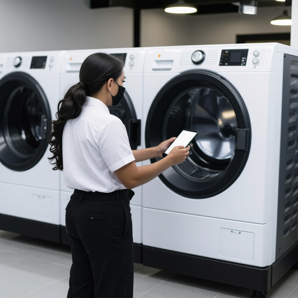 Illustration of eco-friendly laundry pickup service with digital tracking