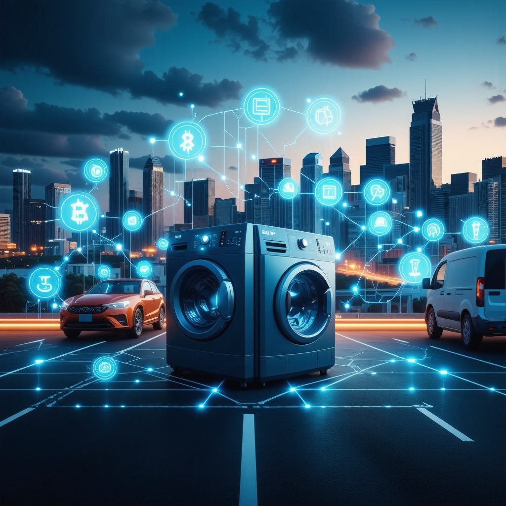 Smart laundry delivery system with blockchain and edge computing in Tampa cityscape