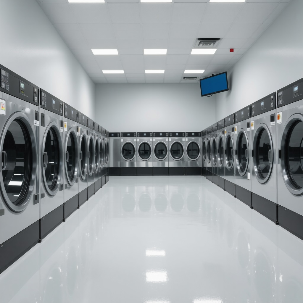 Tampa commercial laundry facility with advanced machinery and eco-friendly setup.