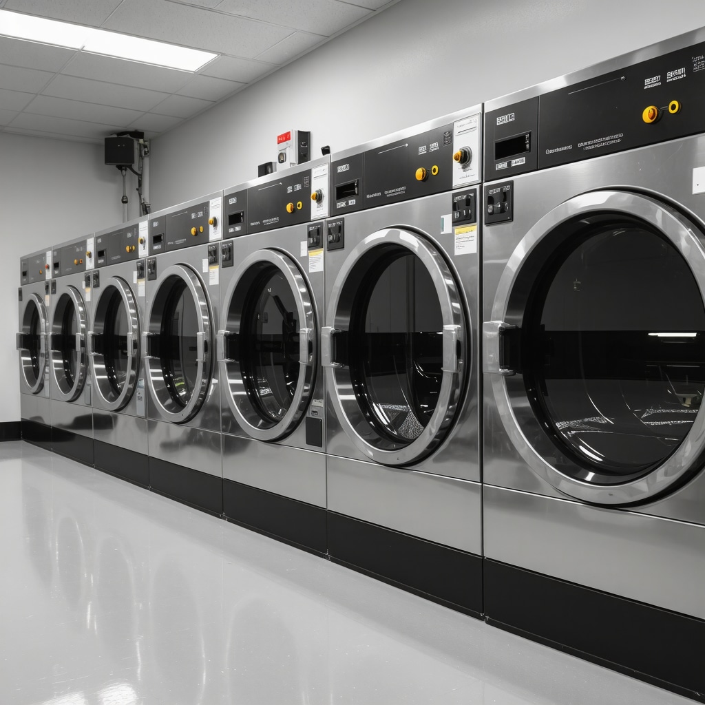 Futuristic laundry service with AI and green tech