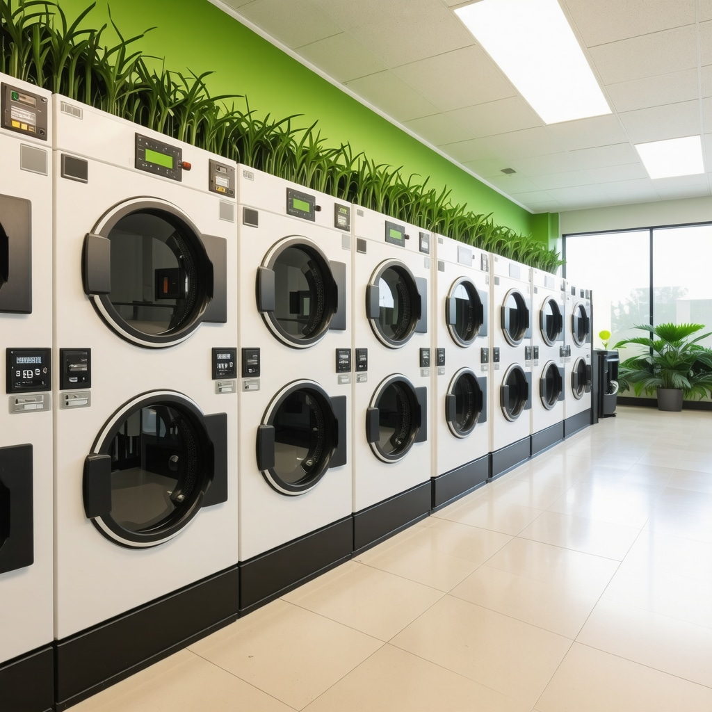 Modern Tampa laundry facility with sustainable practices and advanced equipment