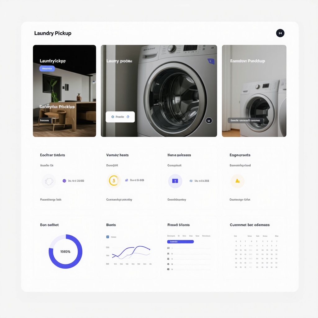 Dashboard displaying predictive analytics and scheduling for vacation rental laundry pickup