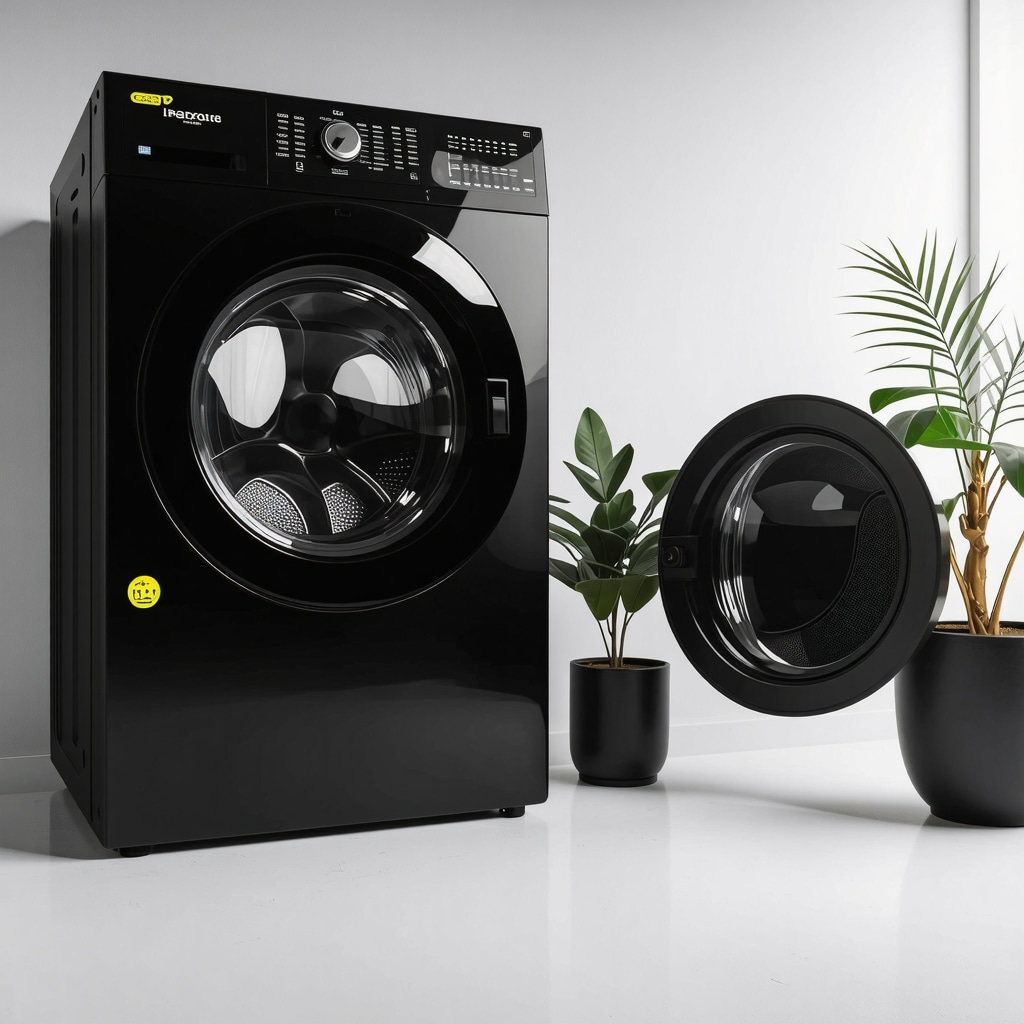 Illustration of biodegradable laundry bags, tracking app, and eco-friendly detergent bottles showcasing advanced sustainable practices