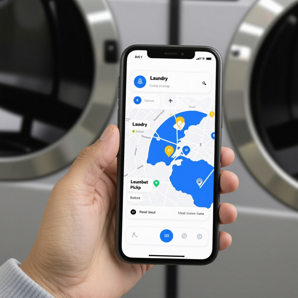 Screenshot of a laundry service app displaying real-time pickup and delivery status in Tampa Bay