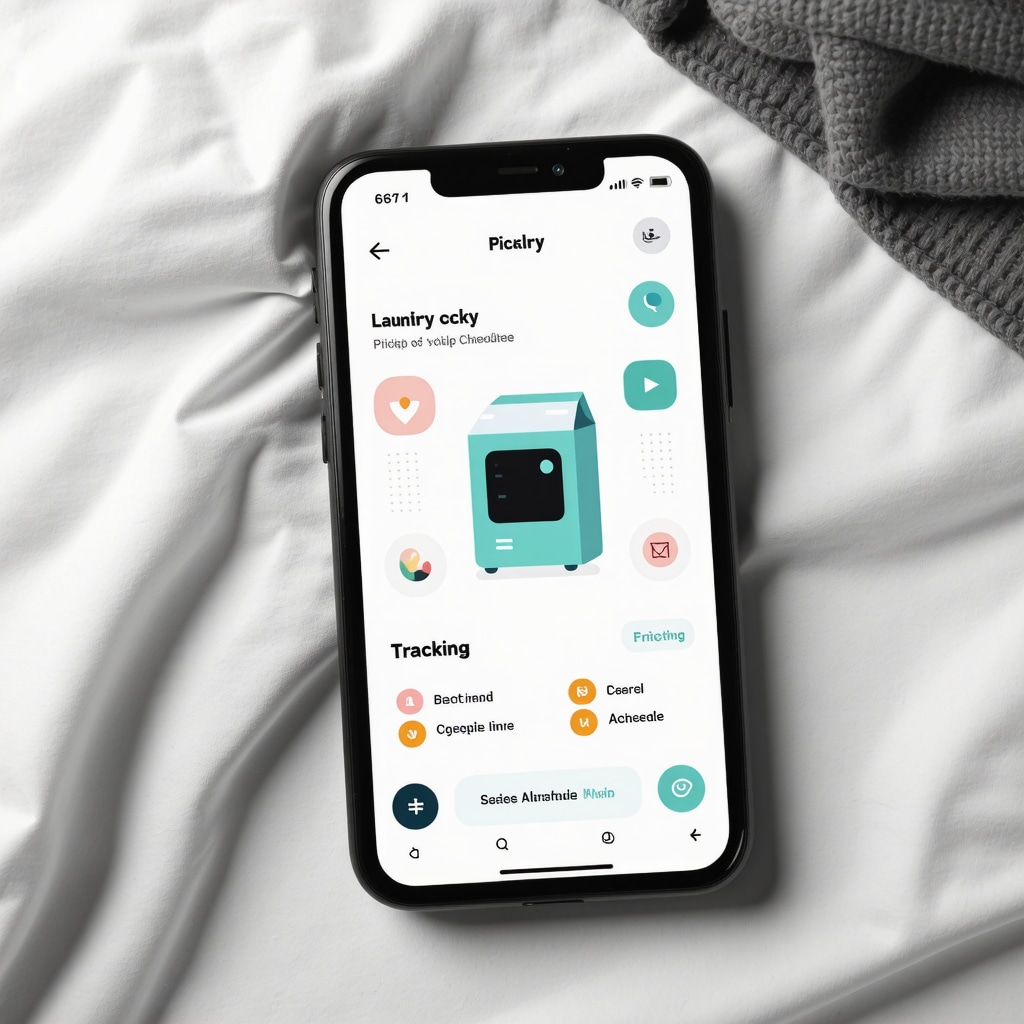 App interface showing laundry pickup and delivery schedule