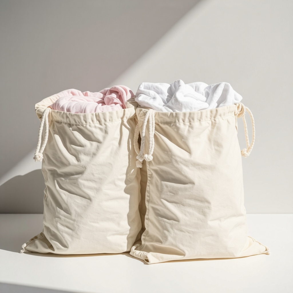 Reusable eco-friendly laundry bags filled with clean clothes in Tampa