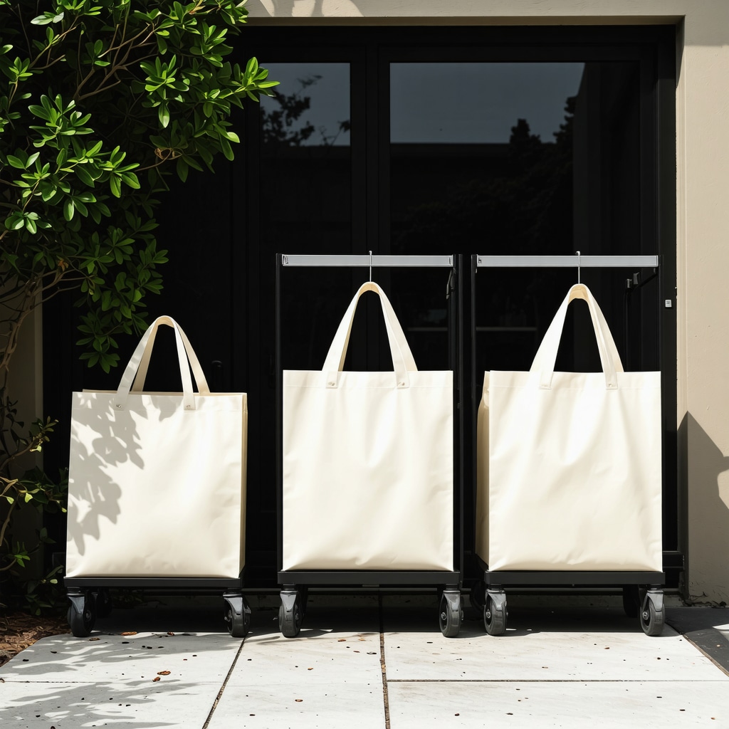 Delivery person with reusable bags performing contactless pickup in Tampa