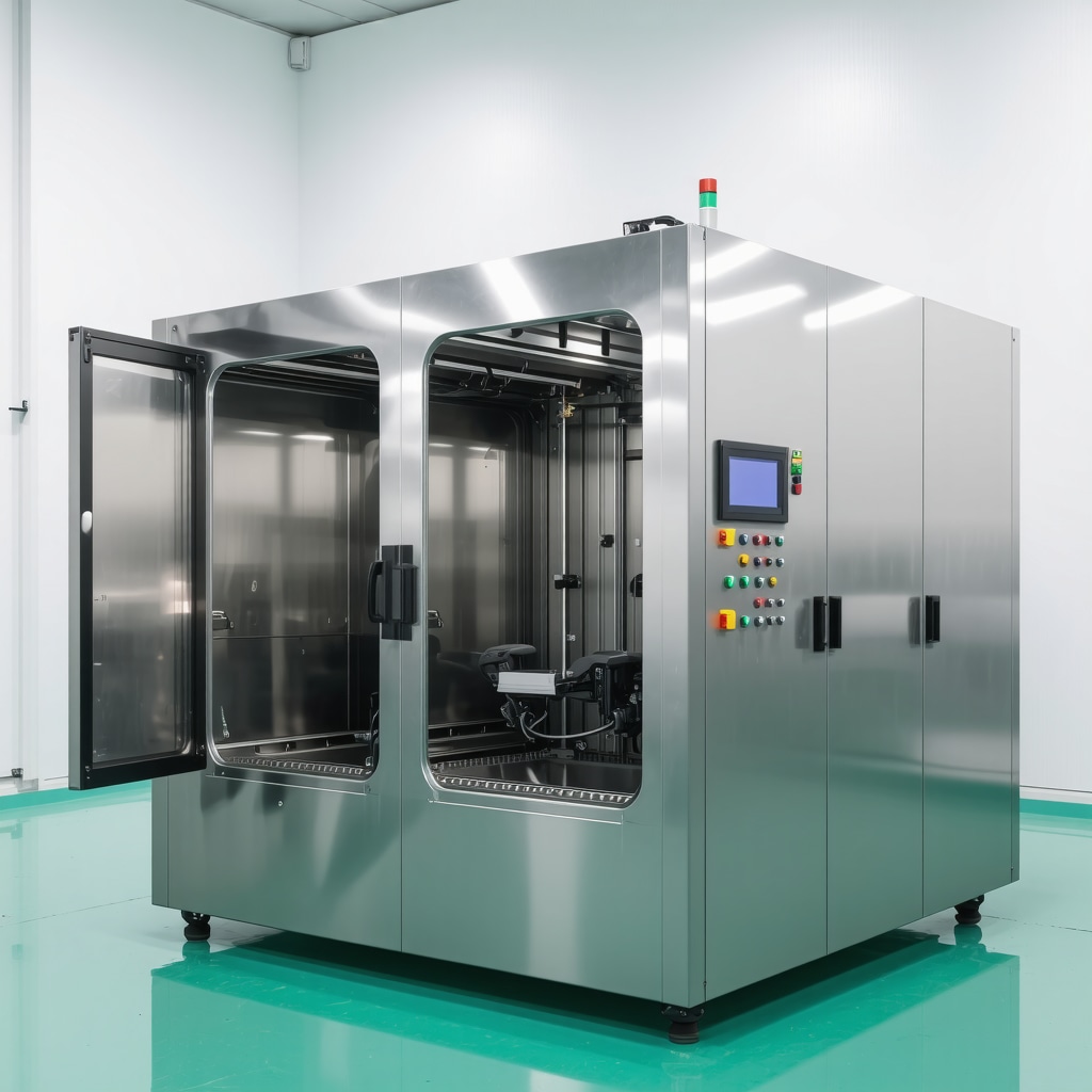 Ultrasonic cleaning equipment using eco-friendly solvents in a modern dry cleaning facility