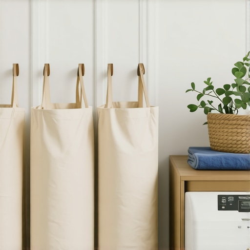 Reusable laundry bags used in eco-friendly Tampa laundry services.