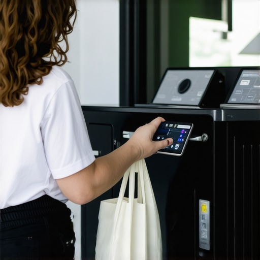 Person placing laundry in biodegradable bag for contactless pickup in Tampa