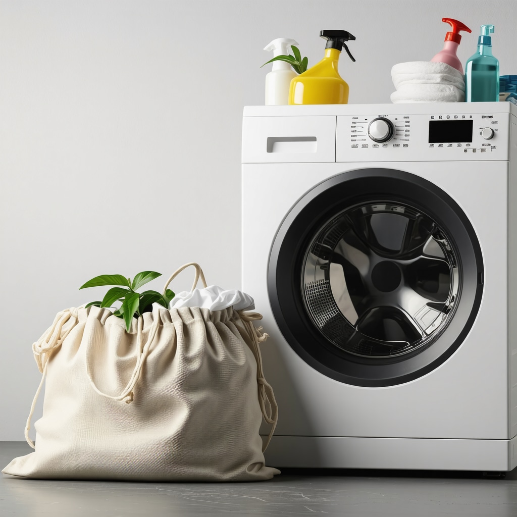 Eco-conscious laundry with reusable bags and green detergents in Tampa
