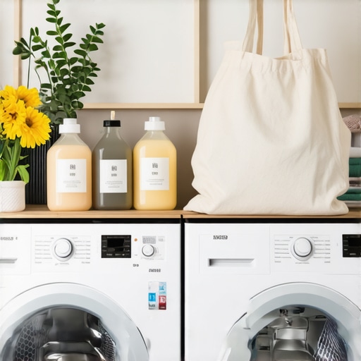 Eco-friendly laundry detergents and reusable bags for pet-safe cleaning
