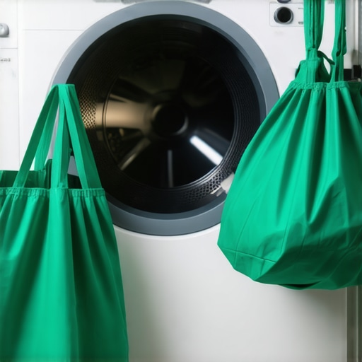 Green reusable bags and contactless delivery being used by Tampa laundry service