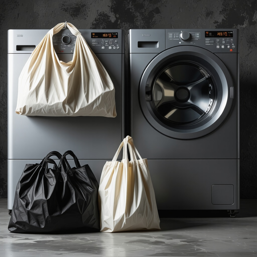 Modern laundry service in Tampa using eco-friendly reusable bags and contactless pickup