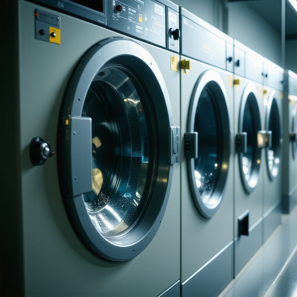Modern eco-friendly laundry equipment showing gentle washing process