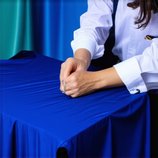 A person expertly folding garments using professional techniques to preserve fabric quality