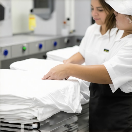 Trinity FL professional laundry staff folding garments with attention to detail.