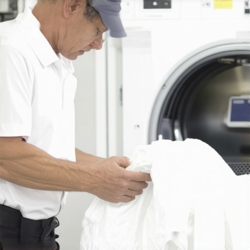 Laundry professional folding clothes with care in a clean workspace