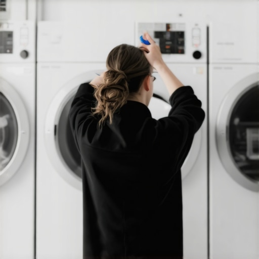 Professional inspecting laundry pickup service quality and hygiene standards