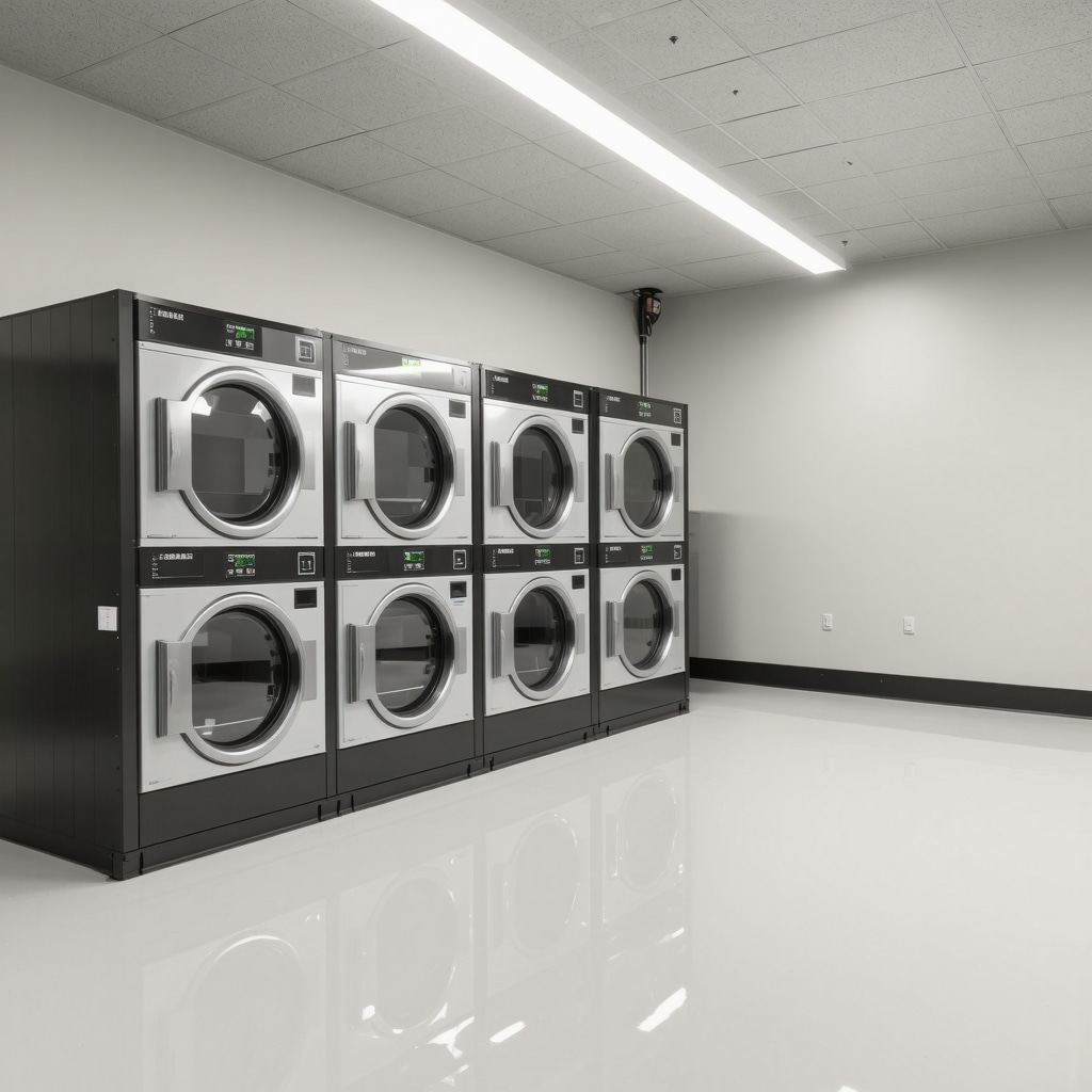 Modern laundry facility showcasing eco-friendly technology and contactless systems in Odessa FL