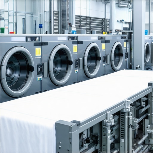 A clean, modern laundry room featuring advanced AI sorting technology and delicate fabric handling equipment.