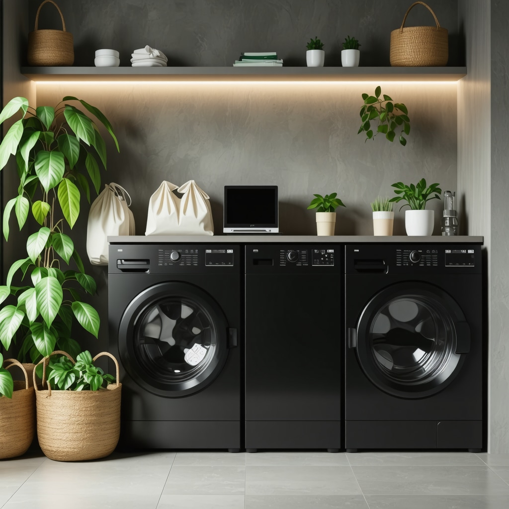 High-tech eco laundry setup with ozone system and smart gadgets in Tampa Bay